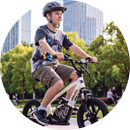 Rider on an eBikeGo bicycle